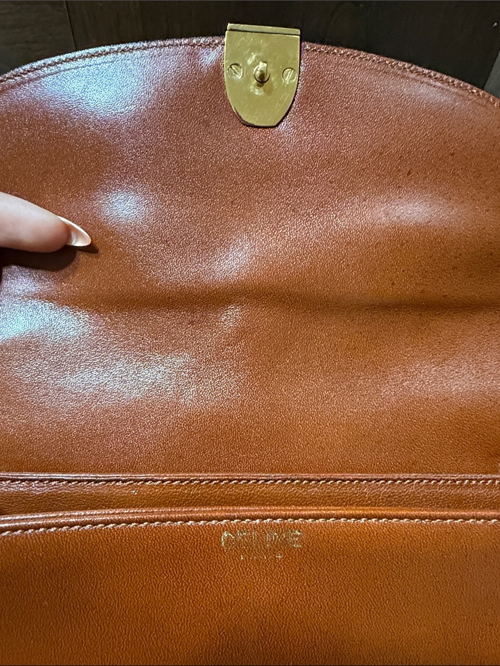 Celine vintage 1980s Classic Leather Saddle Crossbody Bag in Brown - Picture 5 of 10